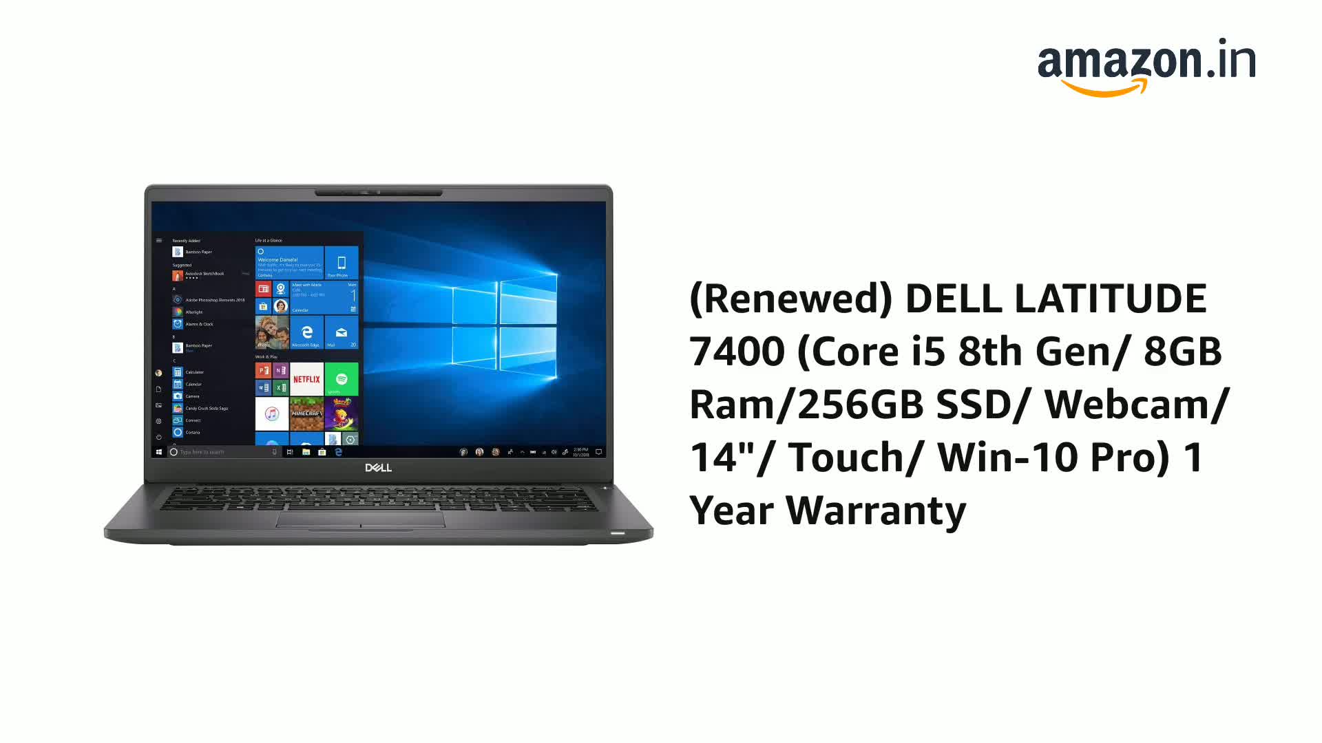Renewed) DELL LATITUDE 7400 (Core i5 8th Gen/ 8GB Ram/256GB